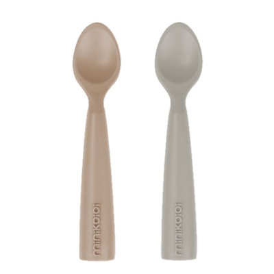 Colheres em Silicone (Bubble Beige/Powder Grey)