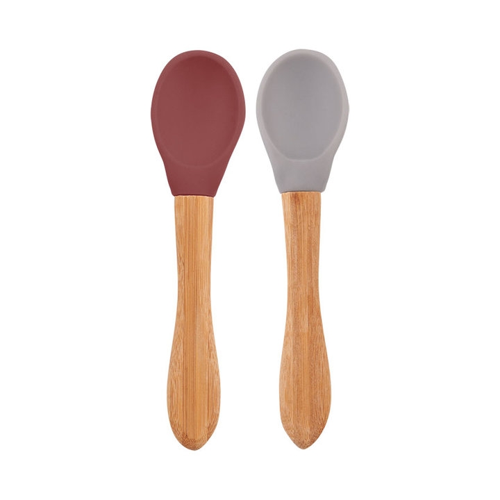 Colheres de silicone e Bambu (Velvet Rose/Powder Grey)
