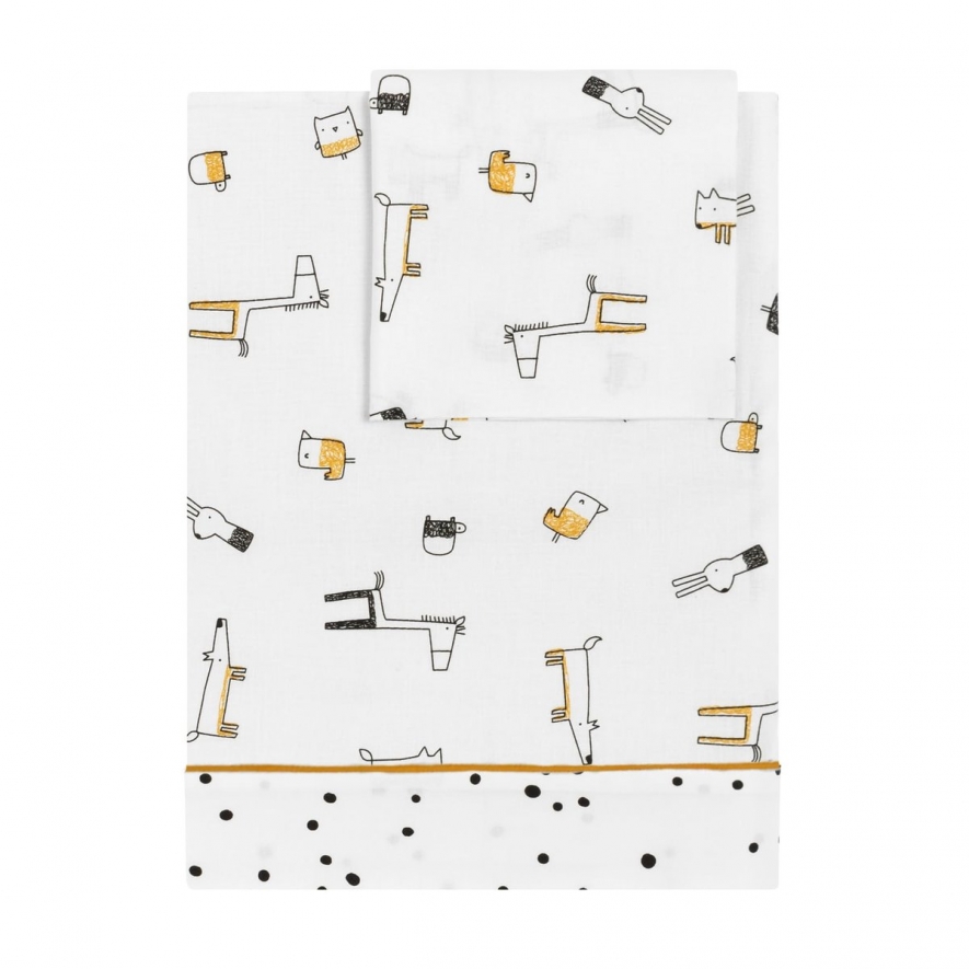 CONJUNTO DE LENÇÓIS PARA CAMA DE 60X120 (ANIMALS)
