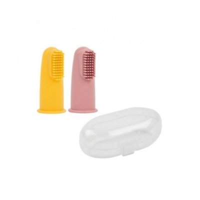 Escovas Dentes Bebé - Amarelo e Rosa c/ Estojo